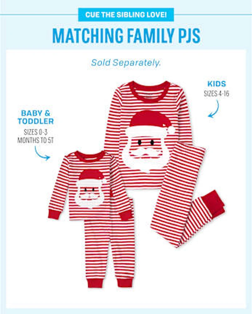 Baby And Toddler Santa Striped Snug Fit Cotton Pajamas