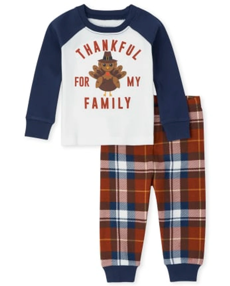 Baby And Toddler Matching Family Thanksgiving Snug Fit Cotton Pajamas