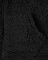 Womens Mommy And Me Cat Sherpa Zip-Up Hoodie