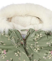 Parka à fleurs pour fille