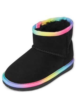 Toddler Girls Rainbow Low Faux Suede Booties - black