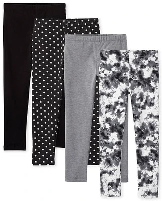 Girls Print Leggings 4-Pack