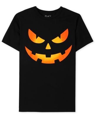 Boys Pumpkin Face Graphic Tee - black