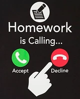 Boys Homework Calling Graphic Tee