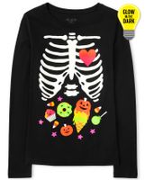 Womens Mommy And Me Glow Candy Skeleton Graphic Tee