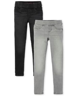 Girls Stretch Knit Denim Pull On Jeggings -Pack