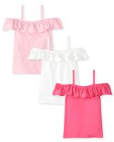 Girls Ruffle Off Shoulder Top 3-Pack
