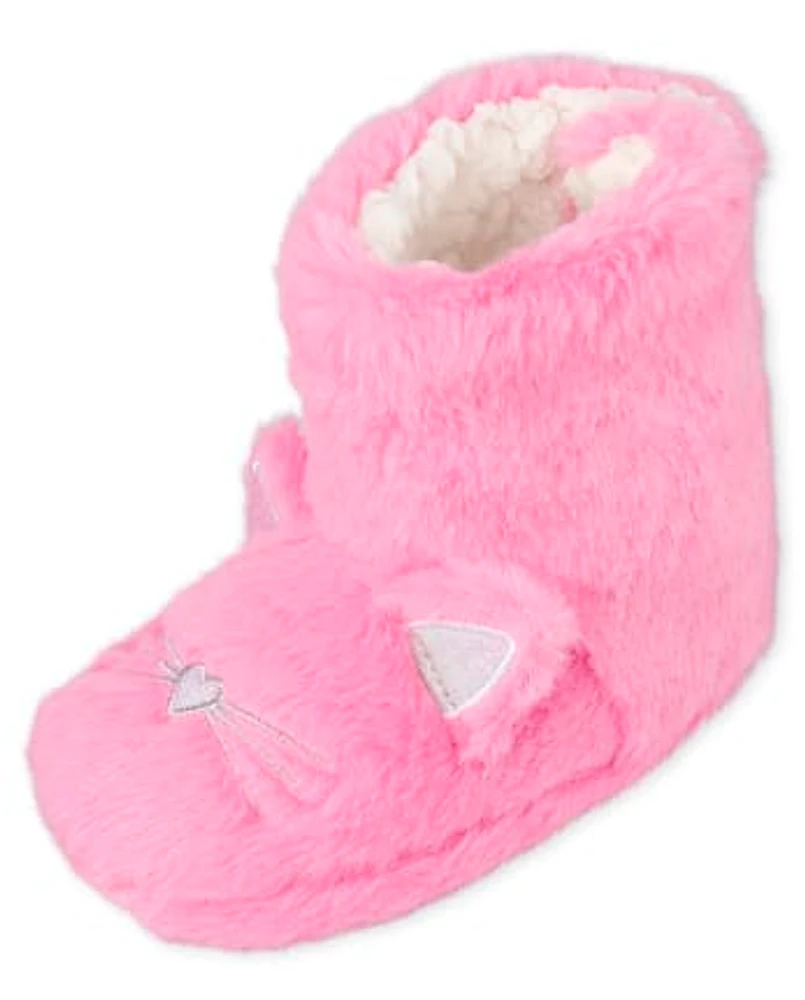 Pantoufles chaussons chat pour toute-petite fille