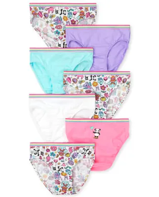 Girls Panda Briefs 7-Pack