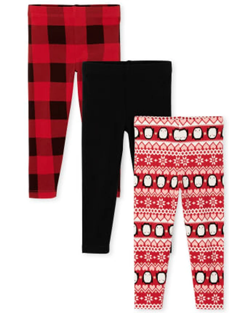 Toddler Girls Holiday Leggings 3-Pack