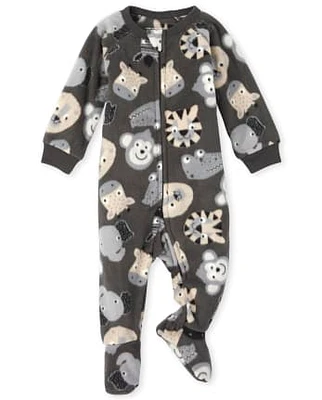 Pyjama une pièce en molleton animal pour bébés et tout-petits garçons