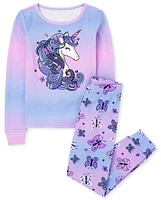 Girls Unicorn Snug Fit Cotton Pajamas