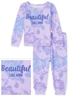 Baby And Toddler Girls Floral Snug Fit Cotton Pajamas - lovely lavender