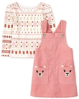 Ensemble 2 pièces jupe ours polaire pour toute-petite fille