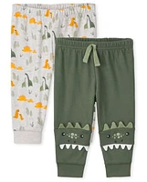 Baby Boys Dino Pants 2-Pack