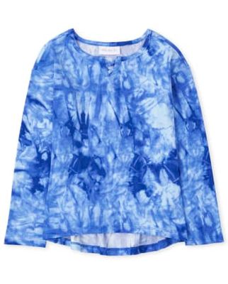 Girls Tie Dye Ribbed Top