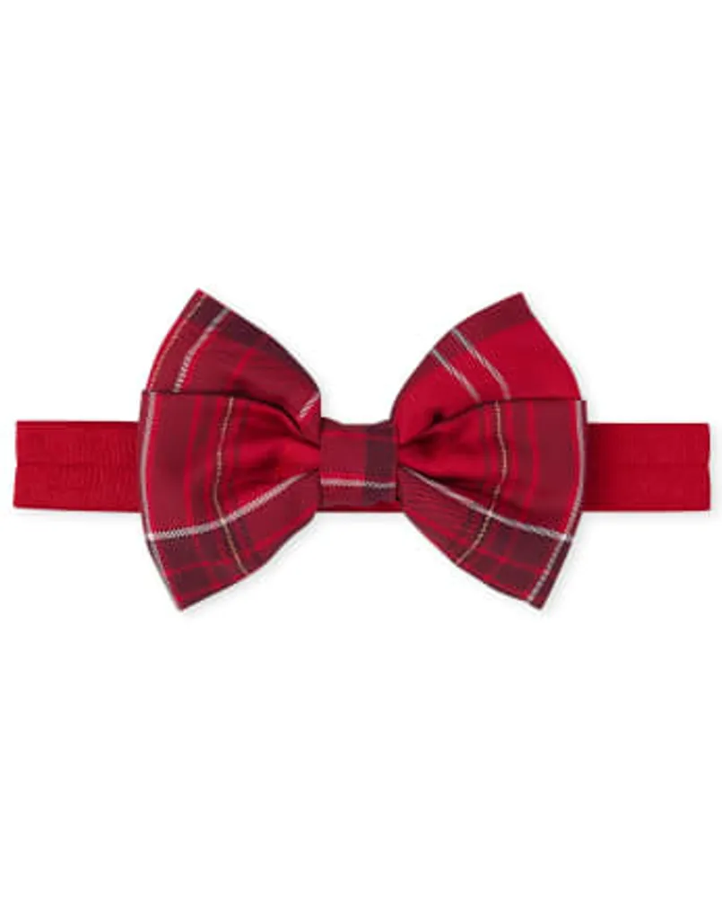 Toddler Girls Plaid Bow Velour Headwrap