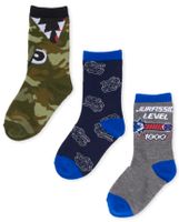 Boys Dino Crew Socks 6-Pack - black