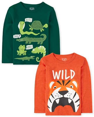 Toddler Boys Animals Graphic Tee 2-Pack