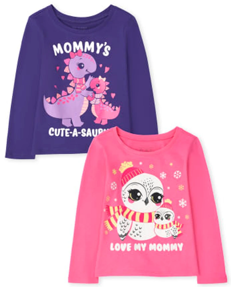 Toddler Girls Mom Graphic Tee 2-Pack