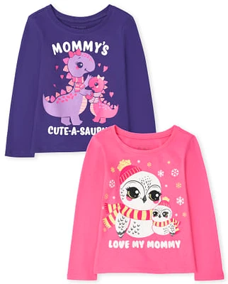 Toddler Girls Mom Graphic Tee 2-Pack