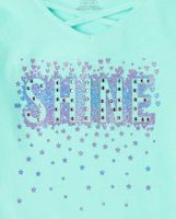 Girls Glitter Shine Cut Out Top