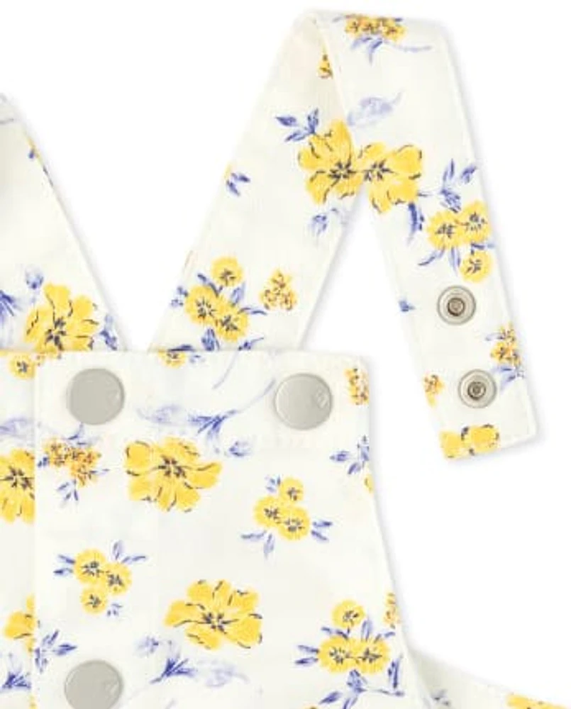 Ensemble 2 pièces jupe-culotte à fleurs pour toute-petite fille