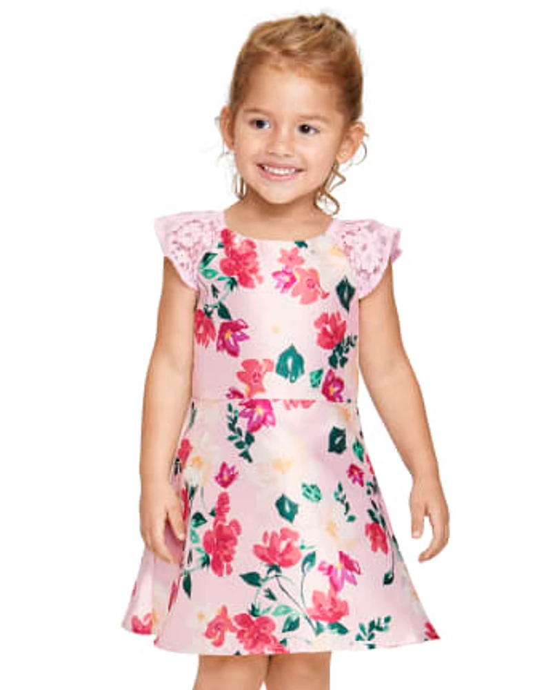 Toddler Girls Floral Fit And Flare Dress