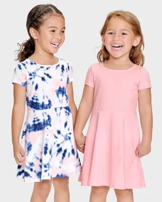 Toddler Girls Tie Dye Everyday Dress 2-Pack