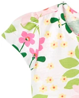 Lot de 2 robes body à fleurs pour bébé fille