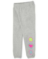 Girls Happy Face Fleece Jogger Pants