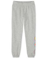 Girls Happy Face Fleece Jogger Pants