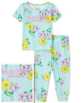 Baby And Toddler Girls Floral Snug Fit Cotton Pajamas