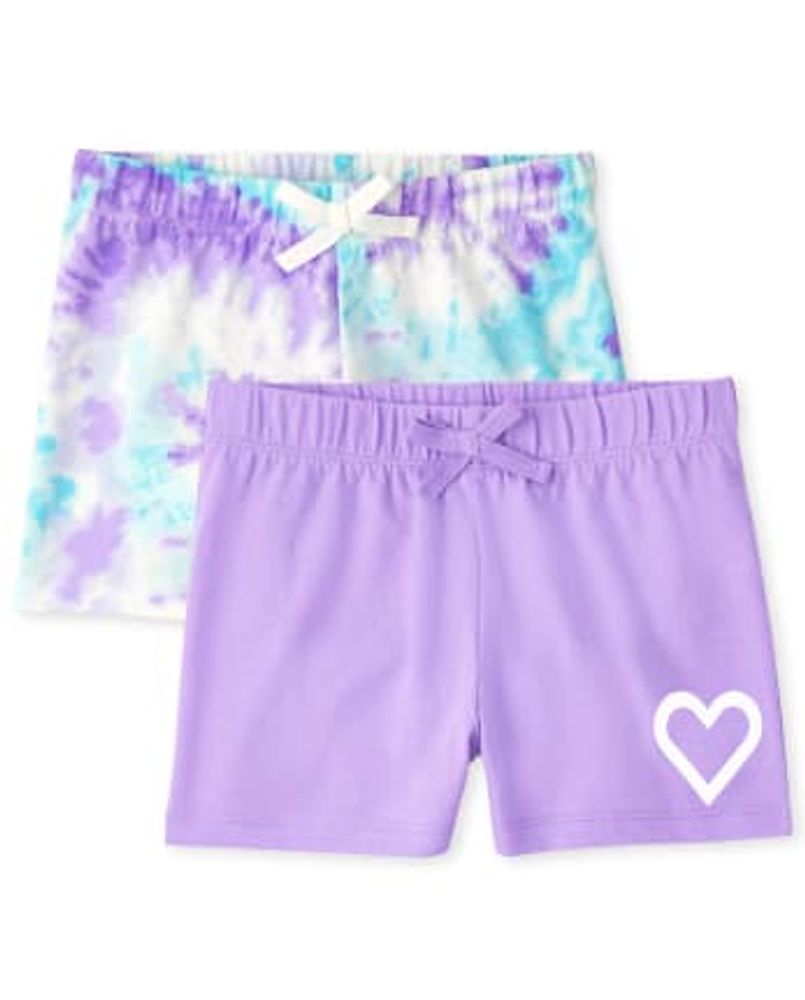 Girls Print Shorts 2-Pack