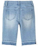 Girls Distressed Denim Skimmer Shorts