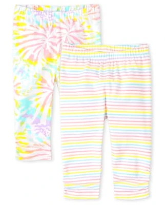 Baby Girls Rainbow Tie Dye Pants 2-Pack