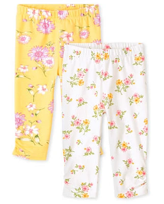 Baby Girls Floral Pants 2-Pack