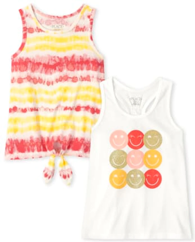 Girls Tie Front Tank Top 2-Pack