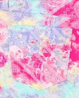 Girls Tie Dye Paisley Twill Shortalls