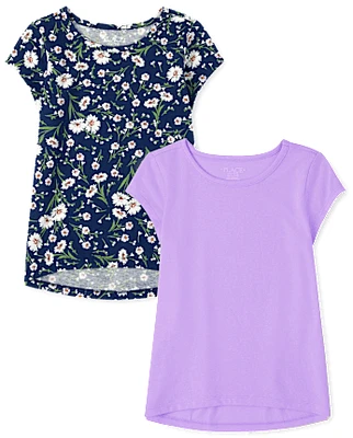 Girls Print Tee Shirt 2-Pack