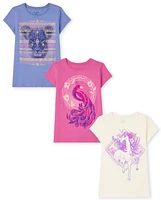 Lot de 3 t-shirts à imprimé animal pour filles