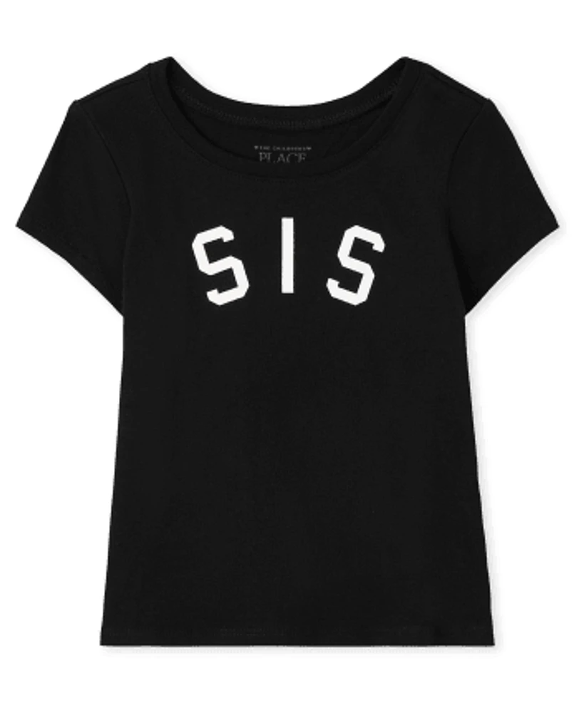 T-shirt graphique Family Sis assorti pour bébé et toute-petite fille