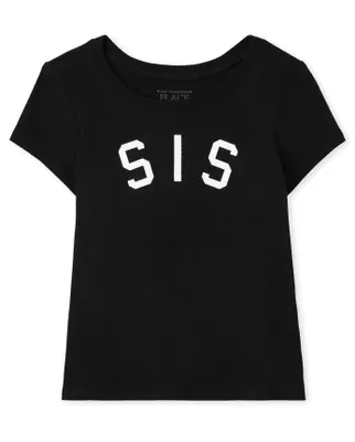 T-shirt graphique Family Sis assorti pour bébé et toute-petite fille