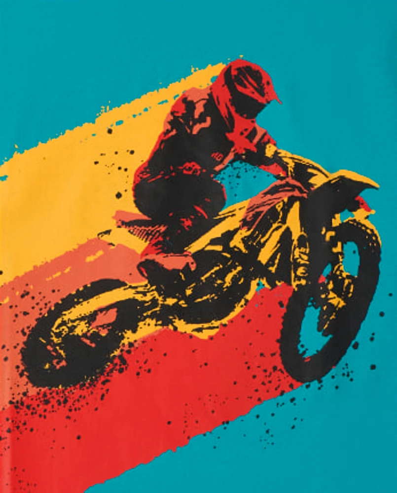 T-shirt graphique Dirt Bike pour garçons