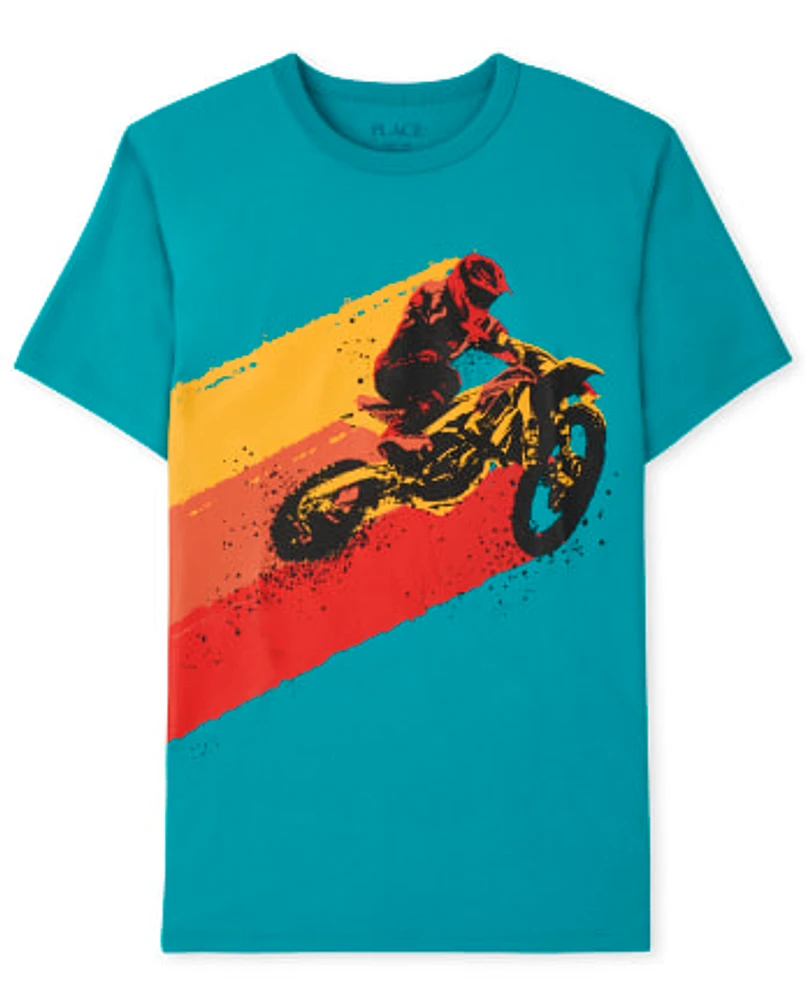 T-shirt graphique Dirt Bike pour garçons