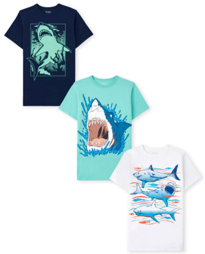 Boys Shark Graphic Tee 3-Pack