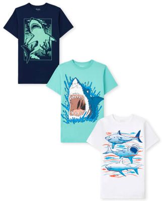 Boys Shark Graphic Tee 3-Pack