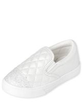 Toddler Girls Glitter Quilted Slip On Sneakers