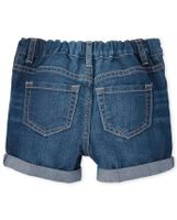 Baby And Toddler Girls Roll Cuff Denim Midi Shorts