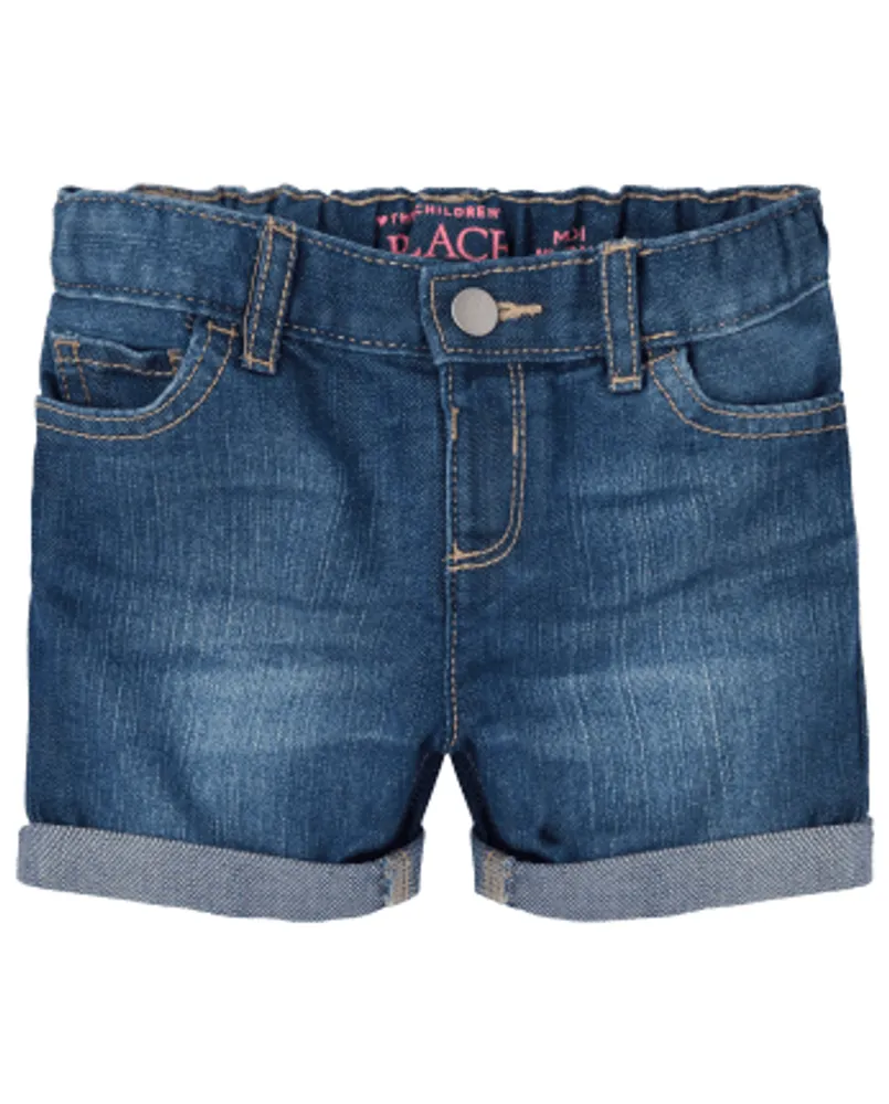 Baby And Toddler Girls Roll Cuff Denim Midi Shorts